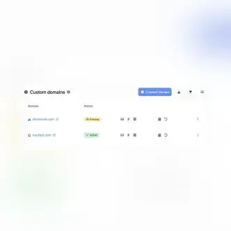 Capture d'écran de la fonctionnalité de domaines personnalisés de l'application pour les audits